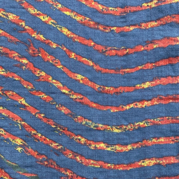 Vatpave Floral/Tropical Cotton/Viscose Short Sleeve Shirt (Red/Blue/Yellow) - Picture 12 of 15